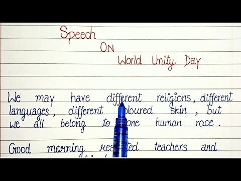 Speech on World unity day in english|| World unity day speech in english