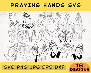 Praying Hands SVG Bundle: Rosary, Faith Graphics (digital Download) - Etsy