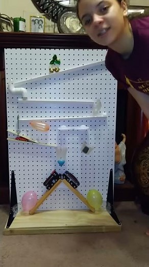 Rube Goldberg Balloon Popping Simple Machine - 6th Grade Physics Balloon Popper Project
