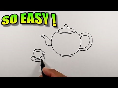 How to draw a teapot and teacup easy | Simple Drawing | Tea Set Drawing