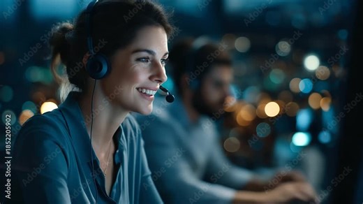 Multilingual emergency center with AI voice routing technology defocused cinematic setting automatic call management language based operator assignment incident type detection