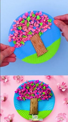 Paper Plate Spring Tree Craft
