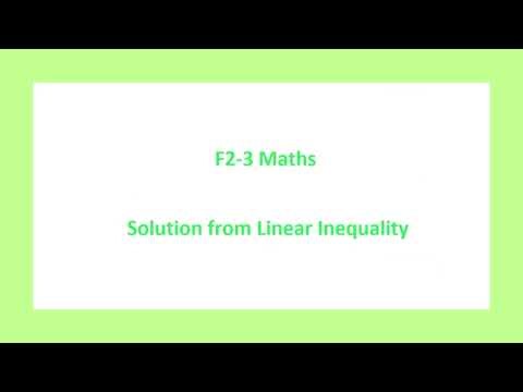 F2 to F3 Maths - Solution from Linear Inequality 線性不等式的解