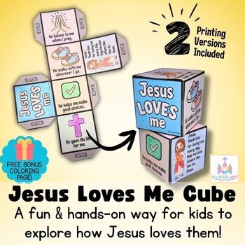 Jesus Loves Me Bible Craft Cube | Printable Sunday School Activity & Lesson
