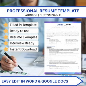 Auditor Resume Template – Professional, Ats‑friendly CV for Finance & Compliance | Editable Format - Etsy