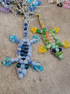 Handmade Glass Bead Lizard Keychain Bag Charm Fidget - Etsy