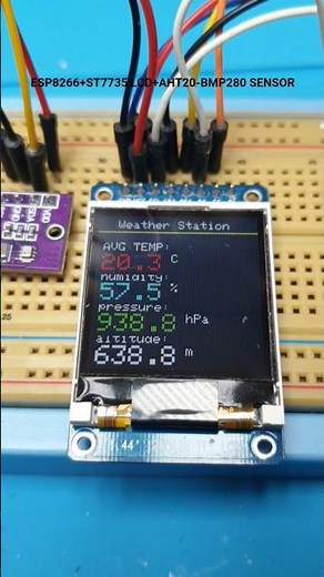 ESP8266 + ST7735 LCD + AHT20-BMP280 SENSOR. Small weather station.