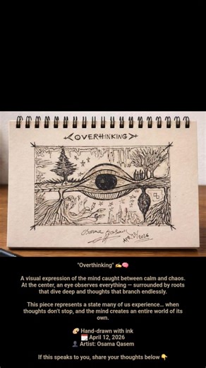 Overthinking | Ink Drawing by Osama Qasem