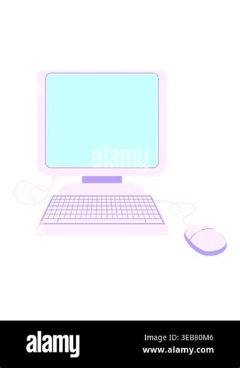 power up animation of computer with mouse and keyboard Stock Video Footage - Alamy