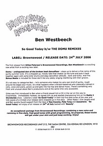 Ben Westbeech - So Good Today