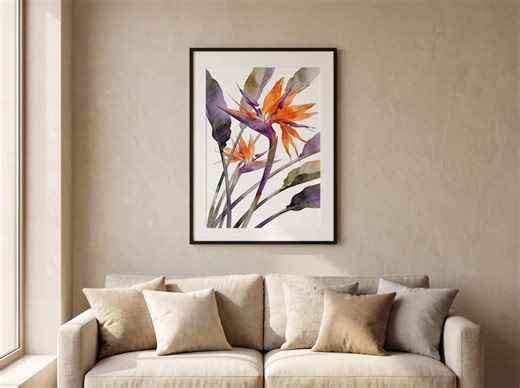 Bird of Paradise Print, Tropical Botanical Wall Art (digital Download) - Etsy