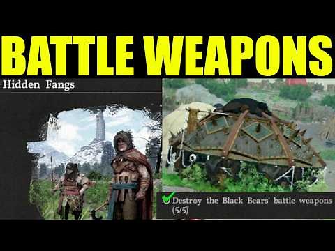 Crimson Desert - how to destroy the black bears battle weapons | Hidden Fangs quest guide