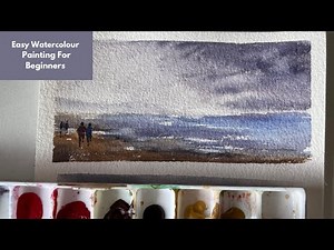 Easy Watercolor For Beginners | Calm Beach Scene Step by Step