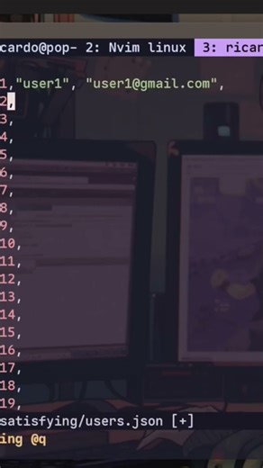 Satisfying Neovim macro #coding #vim #neovim #nvim #programming #productivity #coding #fun #macros