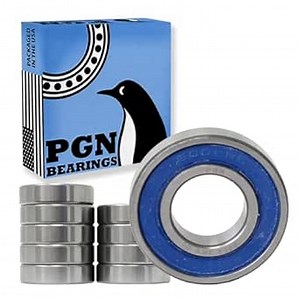 PGN (10 Pack) 6002-2RS Bearing - Lubricated Chrome Steel Sealed Ball Bearing - 15x32x9mm Bearings with Rubber Seal & High RPM Support