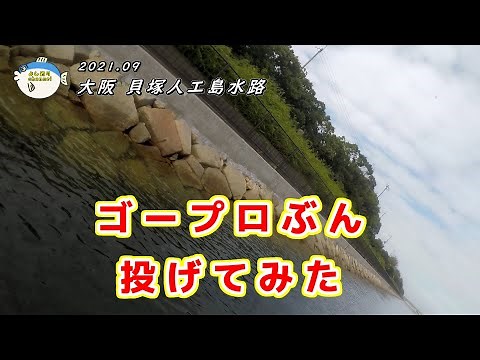 【220】大阪の貝塚人工島水路でゴープロをぶん投げて海中撮影をしてみた！《釣り》