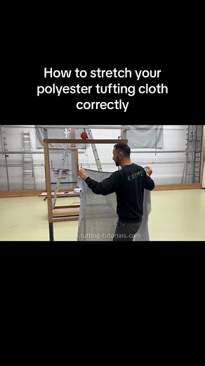 How to stretch your tufting cloth correctly This is the most professional way to stretch your primary tufting cloth. The tufting process will be easier when you do it like this. Many factors in the next steps depend on how well and precisely you stretch the tufting fabric. We recommend you to use polyester cloth like we do in the video. Here are the reasons why polyester ist the best material for tufting: - it doesn't tear - it is very stretchable & flexible - it can't wear out or disintegrate -