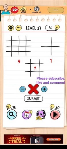 brain test level 37 and comment me on what I will post next time