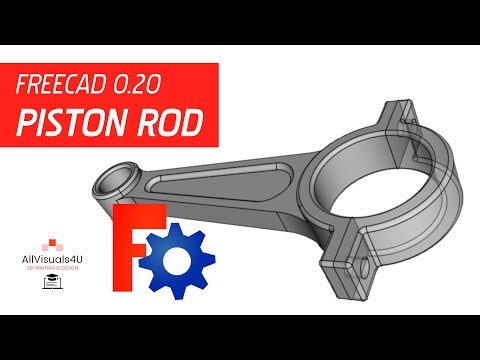 🔧 FreeCAD Piston Rod Design - Connecting Rod - Free CAD Software
