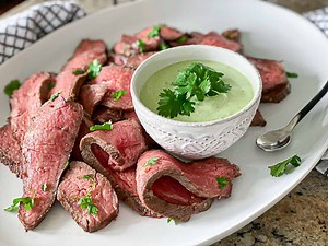 Sous Vide Tri Tip Steak Recipe with Cilantro Sauce