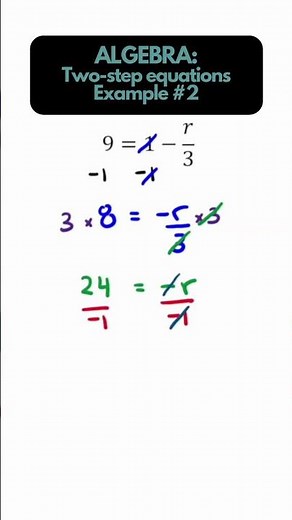 Algebra - Solving two-step equations Part 2 #maths #shorts #solvingequations #equations #algebra