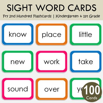 Fry Second Hundred Sight Words Flashcards | Reading Fluency Practice, T-133