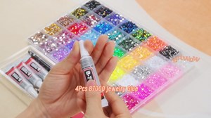 50000Pcs Bedazzling Kit with Rhinestones 3mm, 40 Colors Bedazzler Kit Resin Rhinestones Nail Gems & Glitter Gem Art Supplies, Diamond Art Kits Accessories with Pickup Pen, 4pcs 10ml B7000 Glue