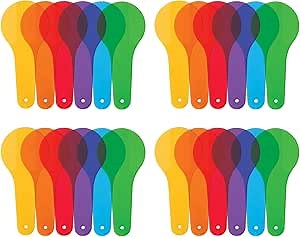 24Pcs Color Paddles, Transparent Color Paddles, Color Learning, Optics Color Filter Plate Montessori Educational Science Educational Painting Color Drawing Cognition Science Science