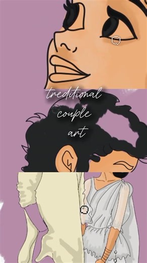 Illustrating a Traditional Engagement Couple | Digital Art Process🌸