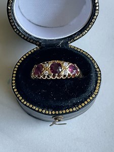 ANTIQUE 18K Gold and Natural Genuine *RUBY* Diamond Ring Circa 1900 Edwardian Era - Etsy