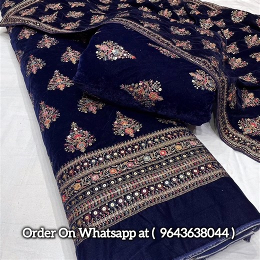 Majestic Embroidered Velvet for Royal Looks!👑 #VelvetFabric #AAVARNAM #weddingshopping #trending