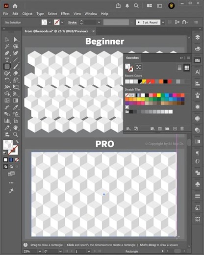 Adobe Illustrator 2026 | How to Create Perfect 3D Geometric Patterns in Illustrator #benocds
