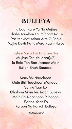 Bulleya Song Lyrics (sultan) lyrics video | trending songs #lyrics