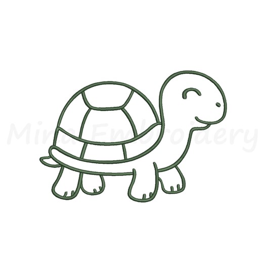 Cute Turtle Outline Embroidery Design, Machine Embroidery Design, 6 Sizes, Instant Download - Etsy