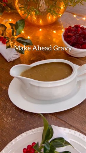 Christmas Gravy It was the brilliant Jamie Oliver who first introduced the nation to make-ahead gravy using chicken wings and veg as the base. Arguably the gravy is one of the most important components to any roast dinner. On Christmas Day in particular, when there’s much going on, you don’t want to get it wrong which is why making it ahead and freezing it as a genius idea. All you need to do on the day is heat it through adding the juices from your turkey or roasting joint. Over the years using