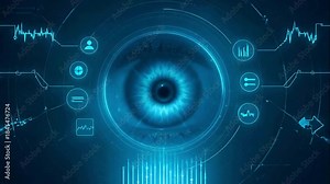 Biometric Authentication System with Real-Time Monitoring | Facial Recognition and Identity Verification Tech | Advanced Security and Surveillance Dashboard Stock Video