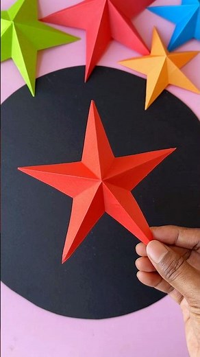 DIY 3D Paper Star tutorial⭐ How to cut a star perfectly❤️ #shorts #paperstar #papercraft #diy