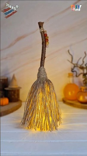 DIY Witch Flying Broom Showpiece for Halloween Decor 🎃 | Easy Witch Broomstick Craft #DIYHomeDecor