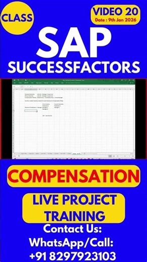 SAP SuccessFactors Compensation Training Online Class 20 9th Jan 2026 #sapsuccessfactorstraining