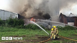 Fire crews tackle large fire at Lancashire sawdust mill