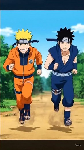 Naruto and Sasuke running 🏃 #naruto #shortvideo #animation