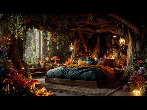 Exotic Plants Magic Sleeping Nook 🎄 Relaxing Music & Ambience | Enchanted Forest Ambience