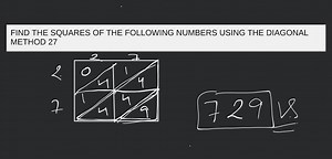 FIND THE SQUARES OF THE FOLLOWING NUMBERS USING THE DIAGONAL ME... | Filo