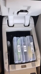 8.5K views · 38 reactions | When it comes to car organization, containment is key!  SHOP: https://container.store/4dHuIXt at #TheContainerStore The Container Store Organizer @theneatfreakco_byshelby uses the Iris 4" x 6" Photo & Craft Cases and Brother Label Maker with Carrying Case to organize her car console. | The Container Store | Facebook