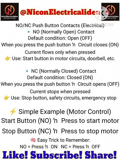 NO & NC Push Button Introduction#Electrical Basics#pushbutton#controlcircuit#electrician#viralshorts
