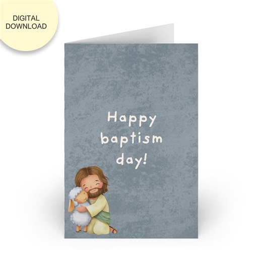 Baptism Card Printable, Baptism Greeting Card, Baptism Card for Granddaughter, Baptism Card for Grandson, Baptism Card From Godparents - Etsy