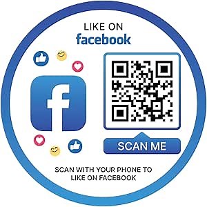 SCAN ME | Facebook QR Code Stickers | Ready to Be Activated Instantly with Your Facebook URL for Viewers to Follow | Pack of (3)