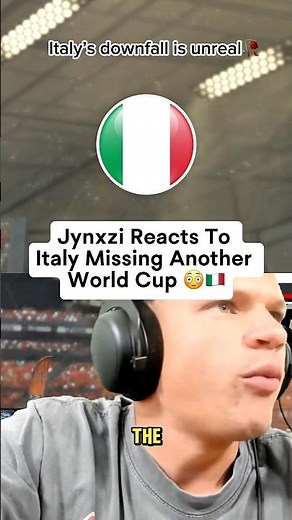 Jynxzi Reacts To Italy Missing Another World Cup 😳 #worldcup #jynxzi #italy #missing #disqualify