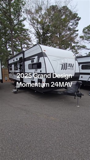 Meet the 2025 Momentum 24MAV. Whether it’s dirt bikes, ATVs, or kayaks, this rig is built to haul. 🛠️ ​✅ No surprise fees. ✅ Non-commissioned sales team. ✅ Best-in-class Grand Design quality. ​Why you’ll love it: ​24