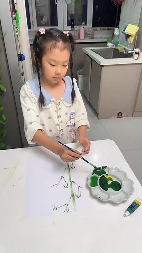 我姑娘的竹子画作教学